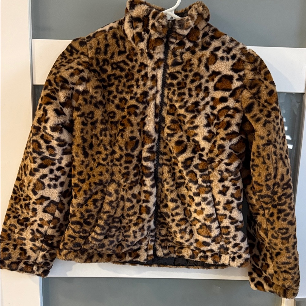 Unk Kids Leopard Print Puffer Jacket
